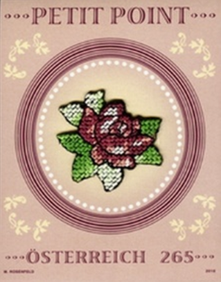 刺繡郵票-玫瑰花 / 郵政博物館提供
